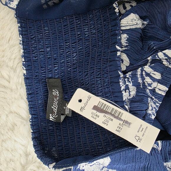 NEW Madewell Textured Slip Navy Floral Maxi Dress - Picture 13 of 15